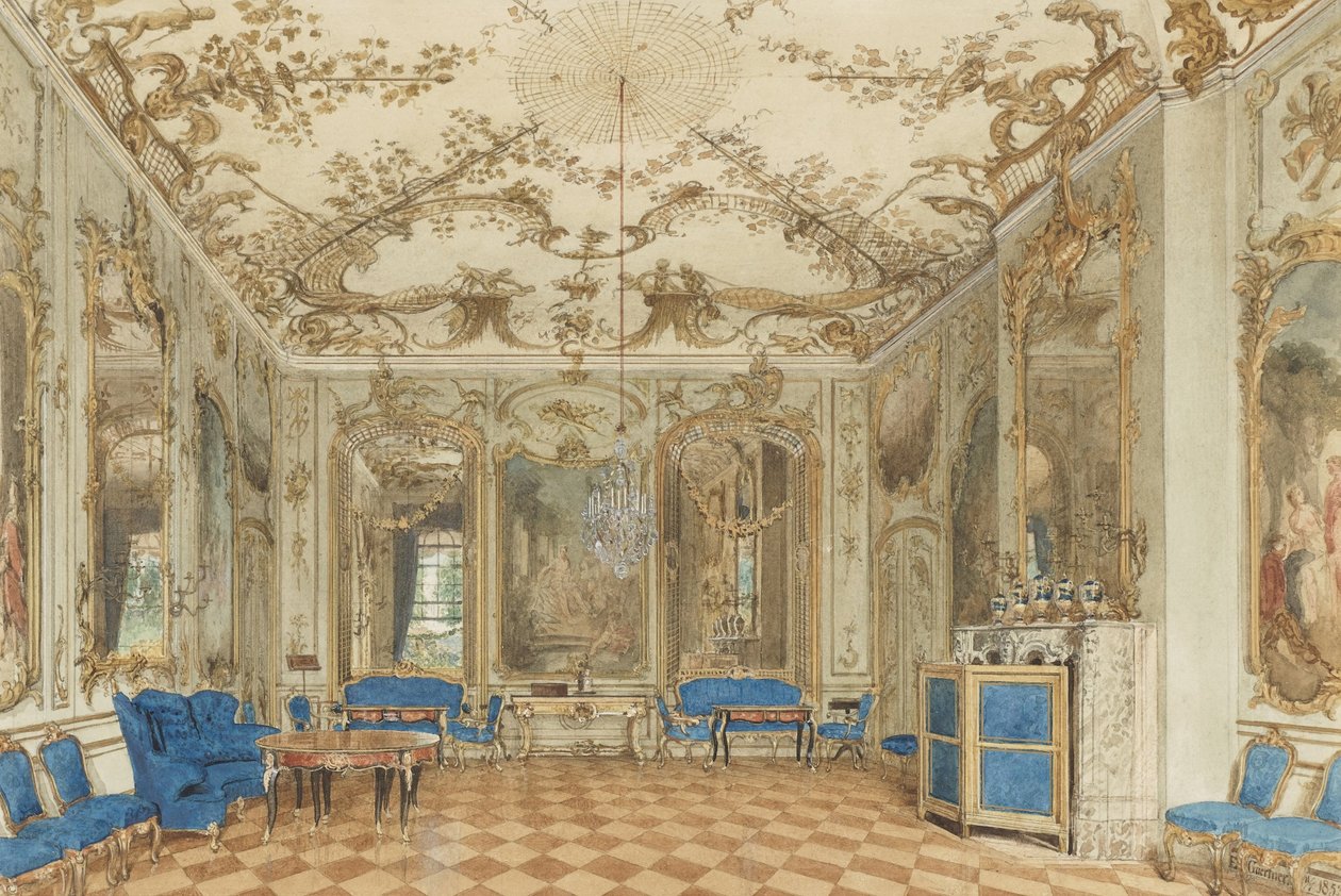 Sanssouci palota koncertterme, Potsdam, Németország alkotó: Eduard Gaertner