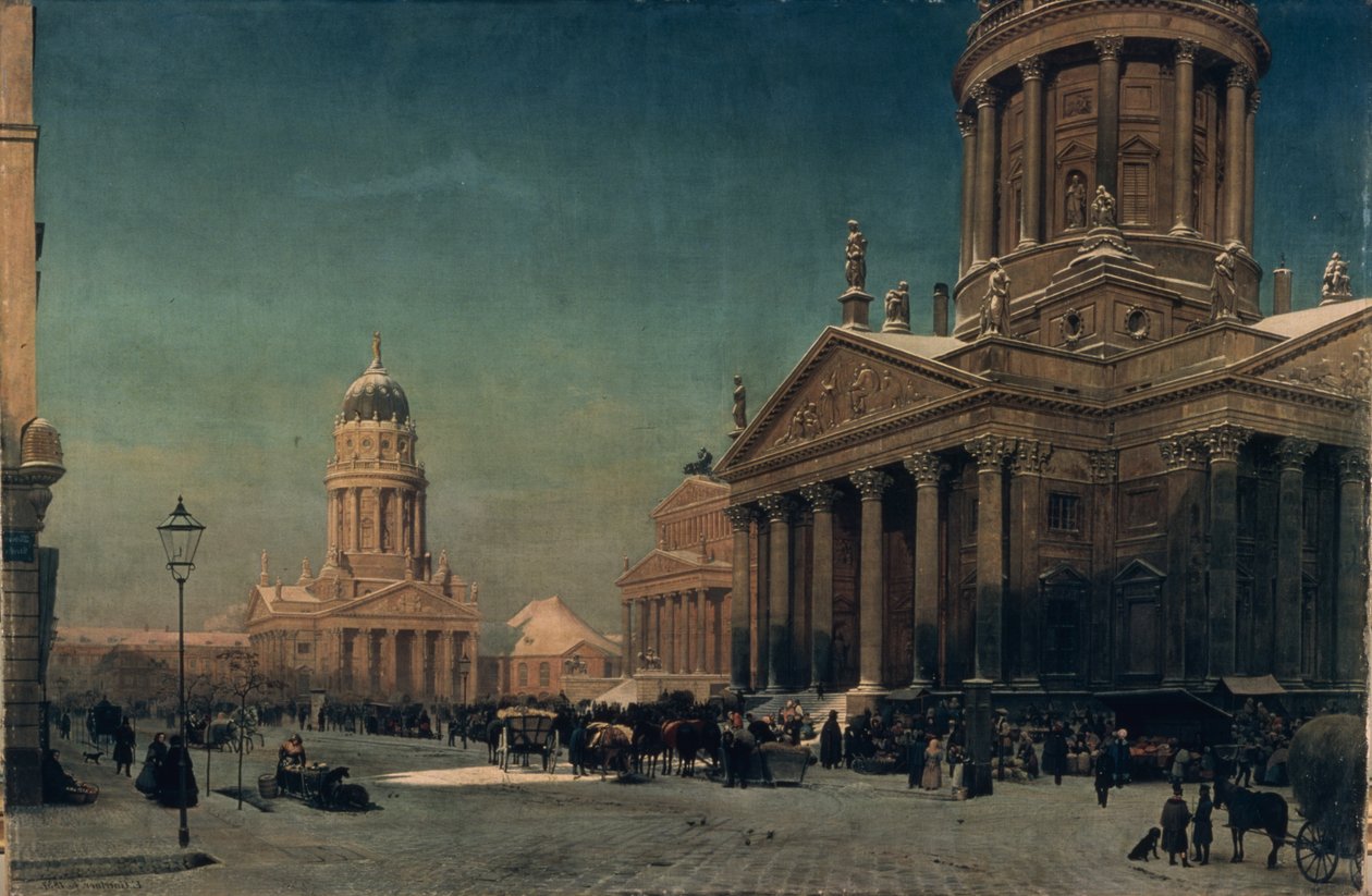 Gendarmenmarkt télen, 1857 alkotó: Johann Philipp Eduard Gartner