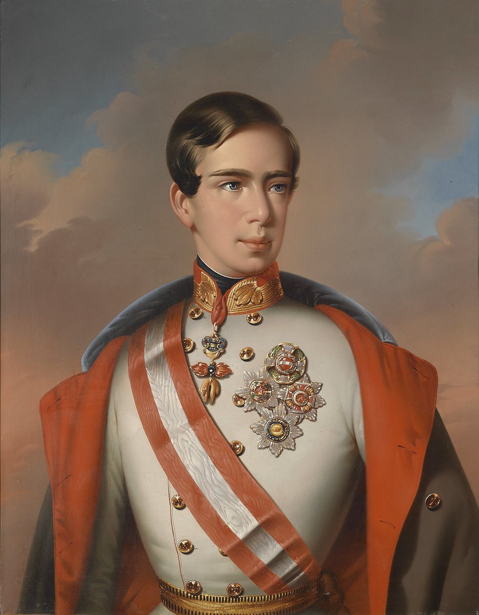 I. Ferenc József osztrák császár őrnagyi egyenruhában, érmekkel alkotó: Eduard Klieber