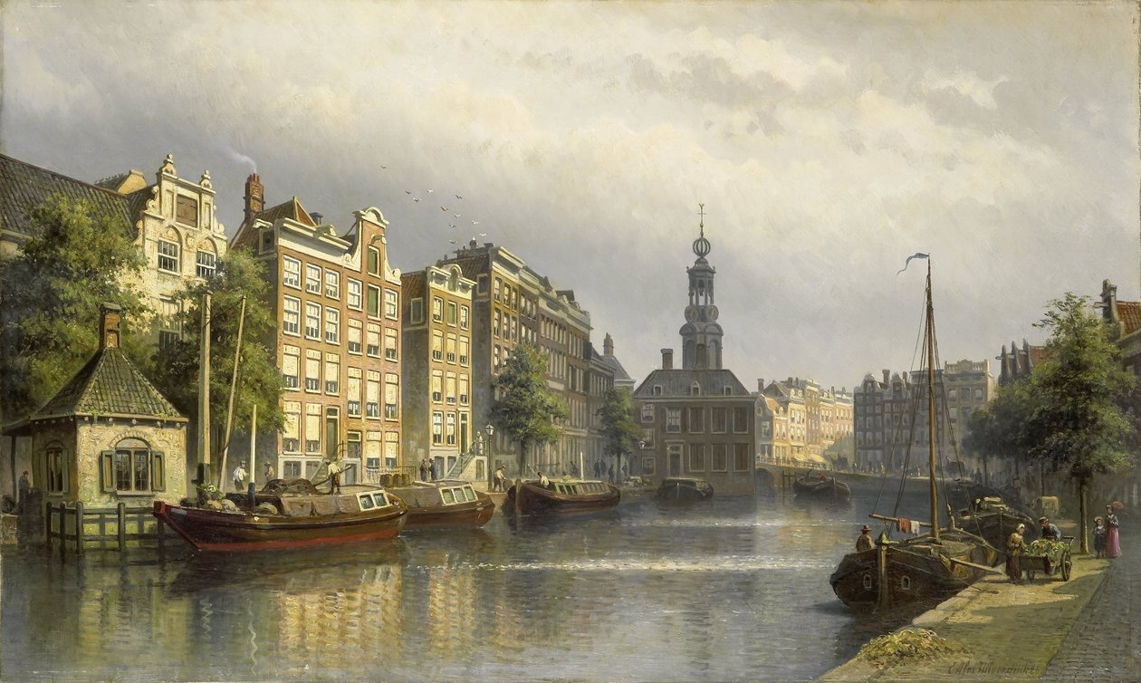 A Singel, Amszterdam, a pénzverde felé néz. alkotó: Eduard Alexander Hilverdink