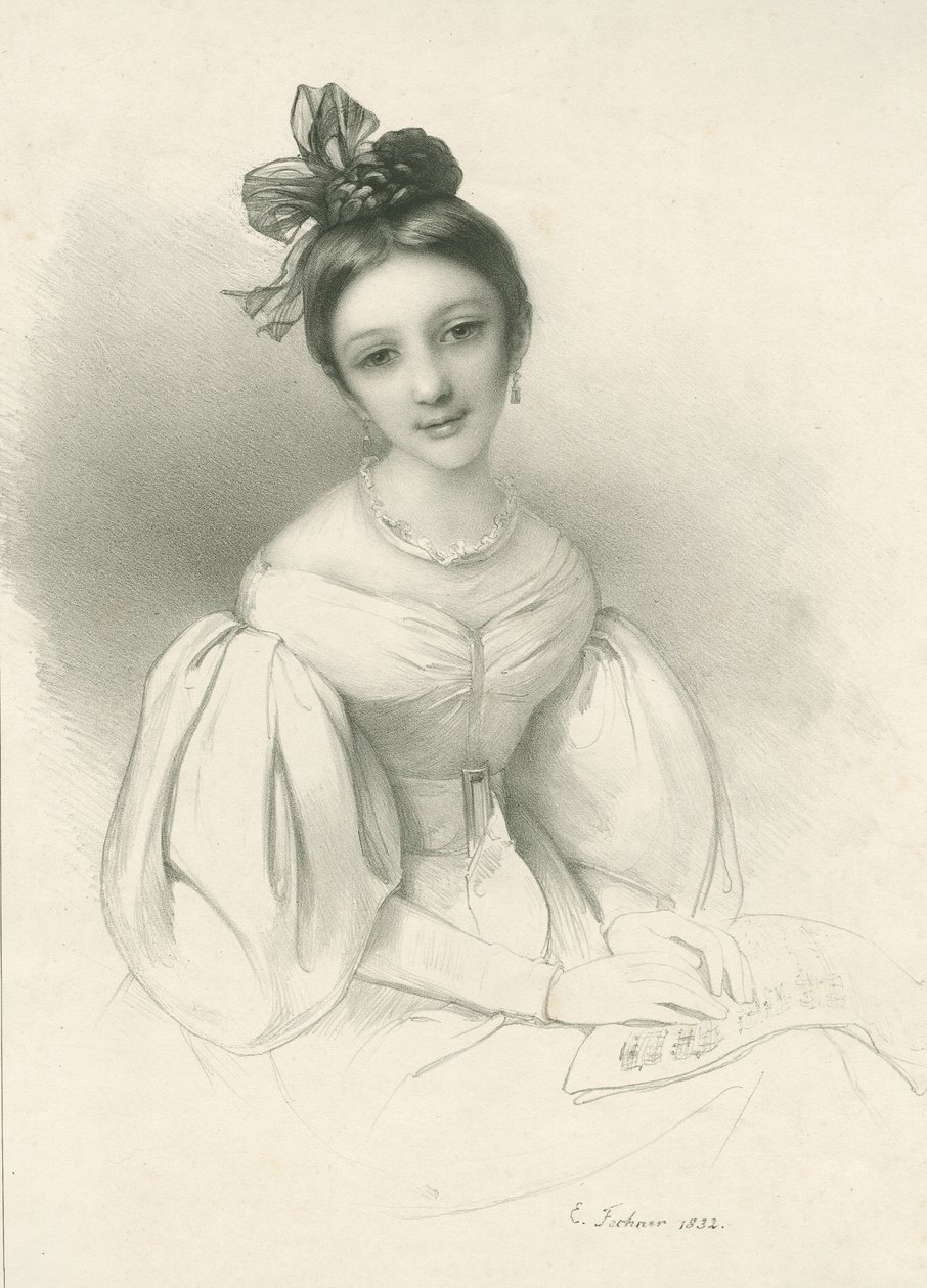 Clara Wieck-Schumann portréja 1819-1896, 1832. alkotó: Eduard Clemens Fechner