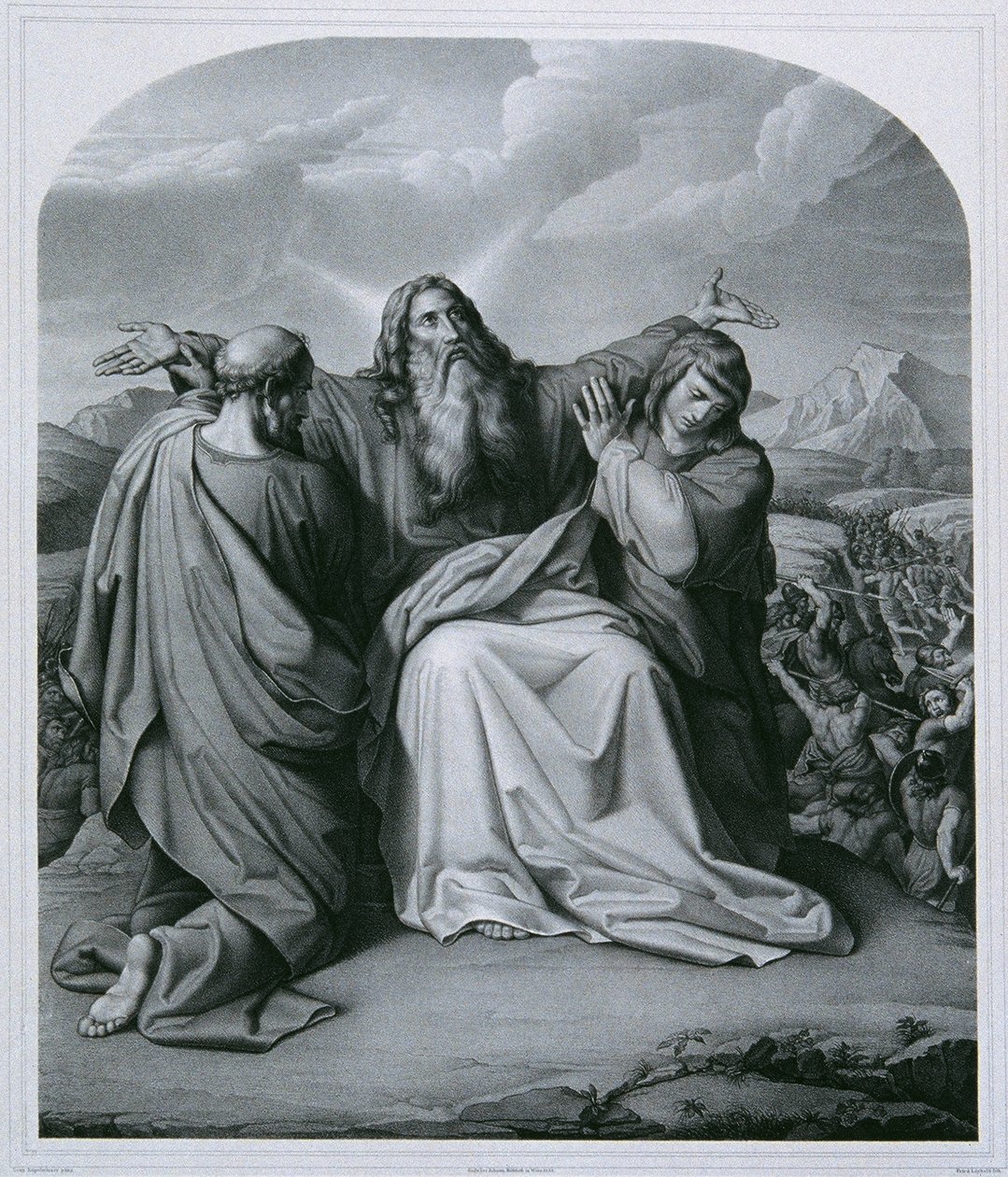 Mózes a győzelemért imádkozik alkotó: Eduard Friedrich Leybold