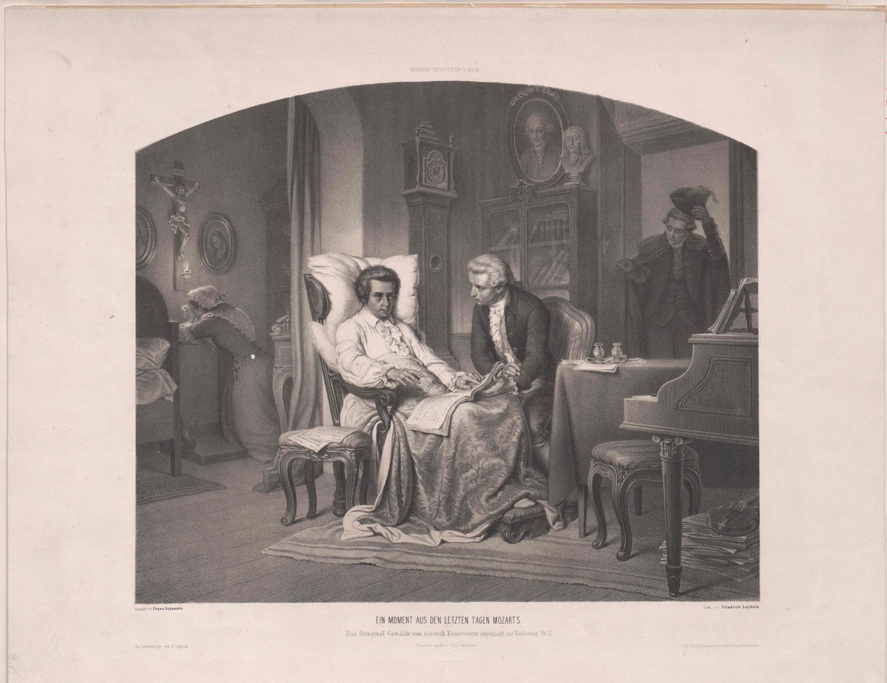 Mozart halála, alkotó: Eduard Friedrich Leybold