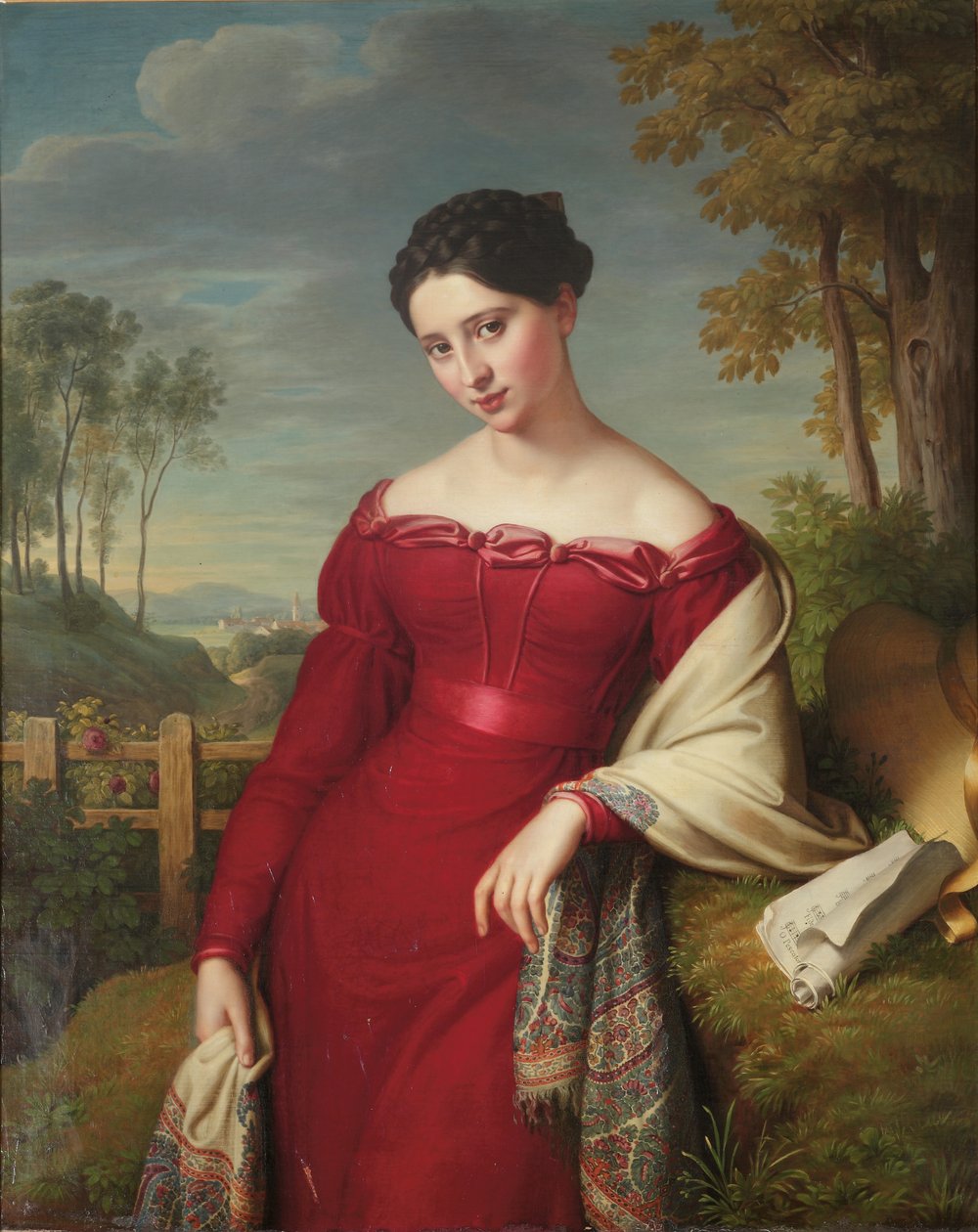 Egy fiatal elegáns hölgy portréja alkotó: Eduard Friedrich Leybold