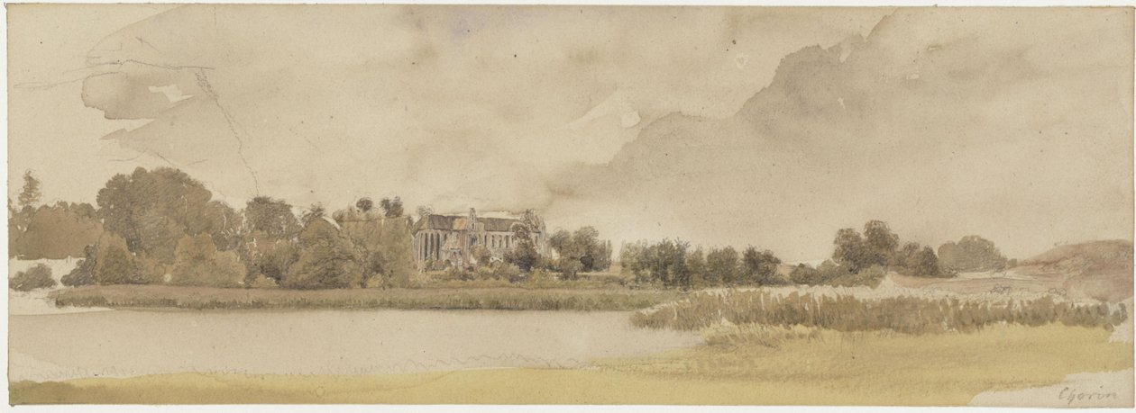 Az Amtssee-tó és a chorini kolostor alkotó: Eduard Gaertner
