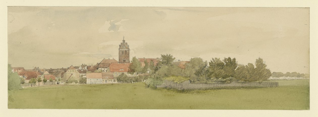 Északnémet település templommal alkotó: Eduard Gaertner