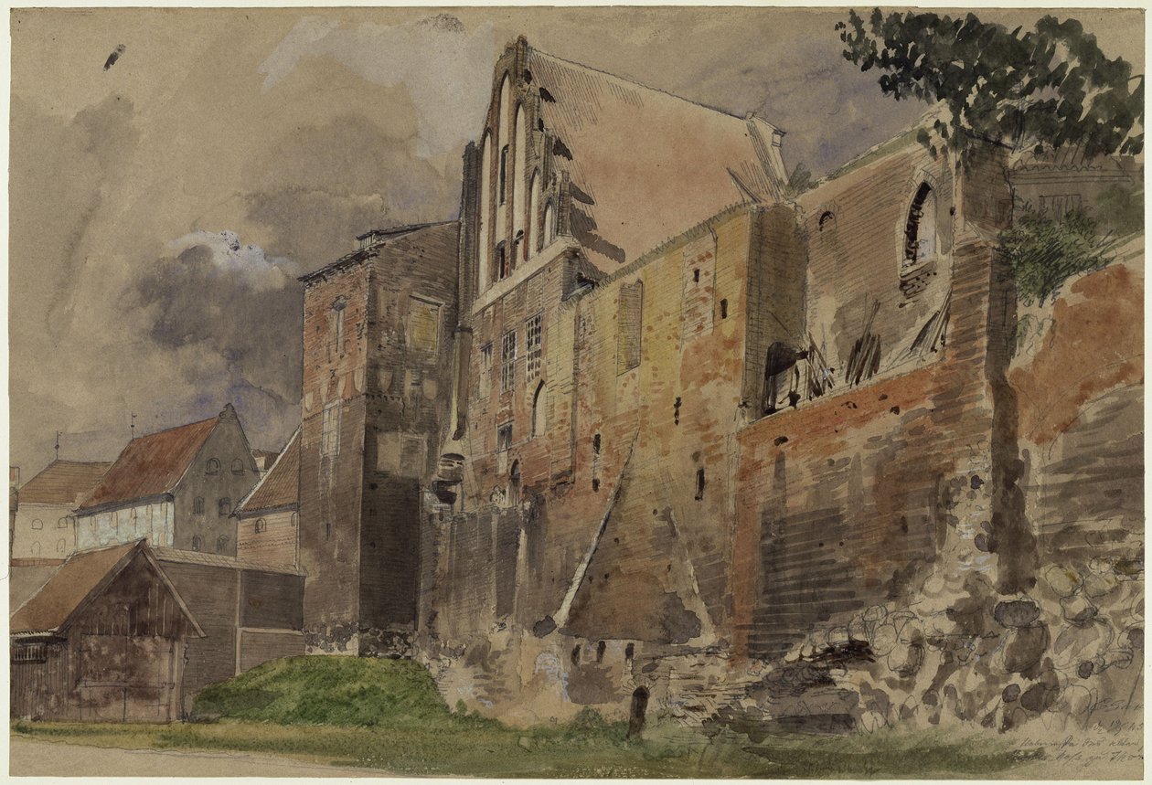 A régi udvarház romjai Toruńban alkotó: Eduard Gaertner