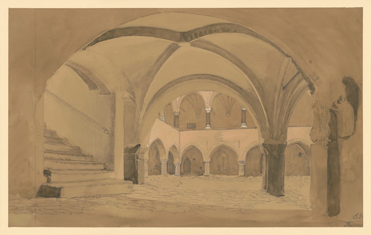 Kastélyudvar Heilsbergben alkotó: Eduard Gaertner