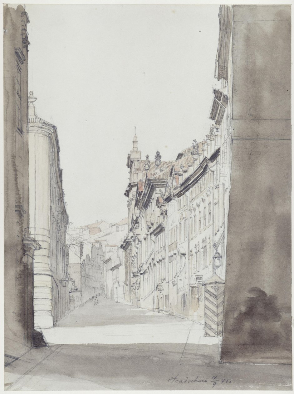 Utca a prágai Hradzsinban alkotó: Eduard Gaertner