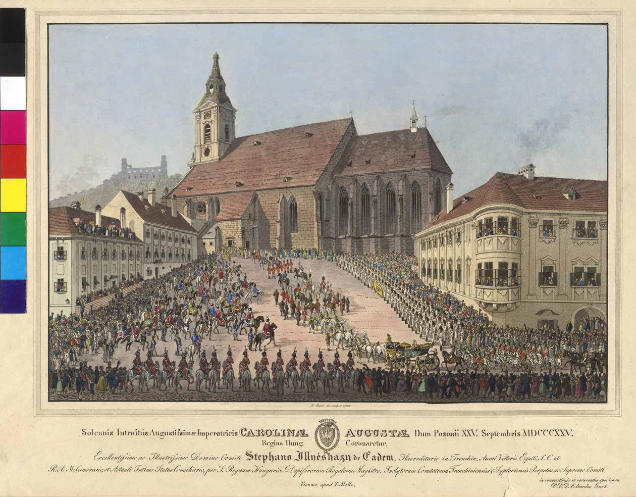 Caroline Auguste császárné magyar királyné koronázása 25-én. szeptember 1825-ben Pozsonyban alkotó: Eduard Gurk