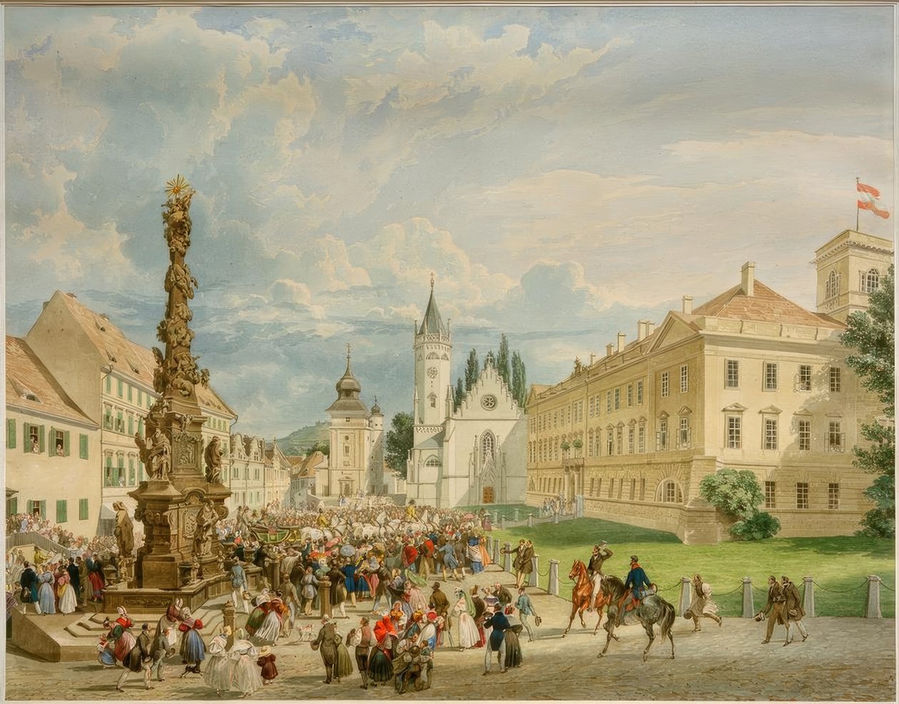 Európa / Szövetség politika / Uralkodók találkozója Teplitzben / Teplice, 1835. szeptember (I. Ferdinánd császár találkozója alkotó: Eduard Gurk