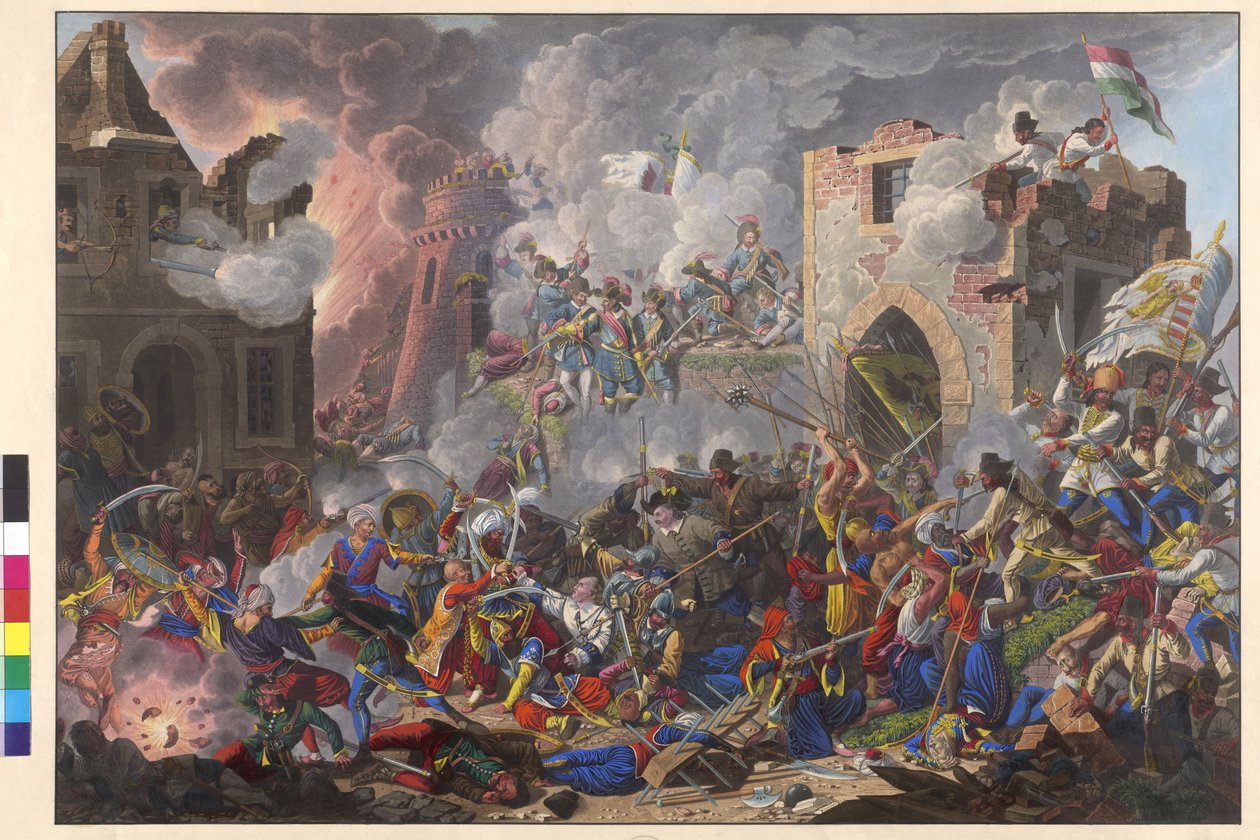 Buda 1686. szeptember 2-án történt győztes visszafoglalása a magyarok által. alkotó: Eduard Gurk