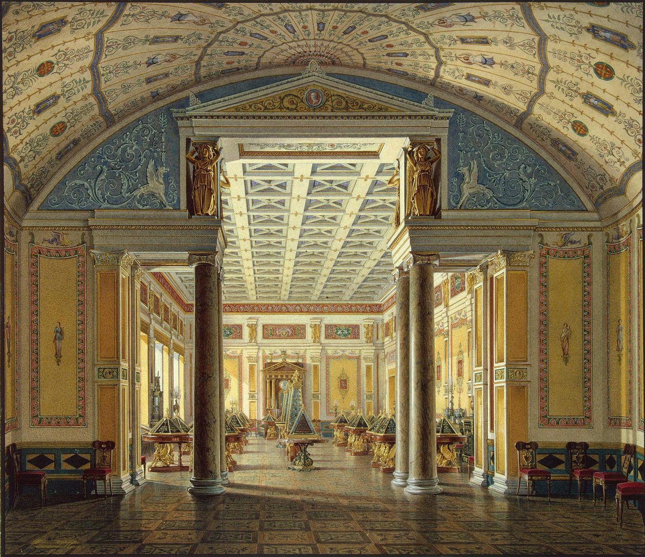 Az új Ermitázs belső terei. Cameos szobája, 1854 alkotó: Eduard Hau