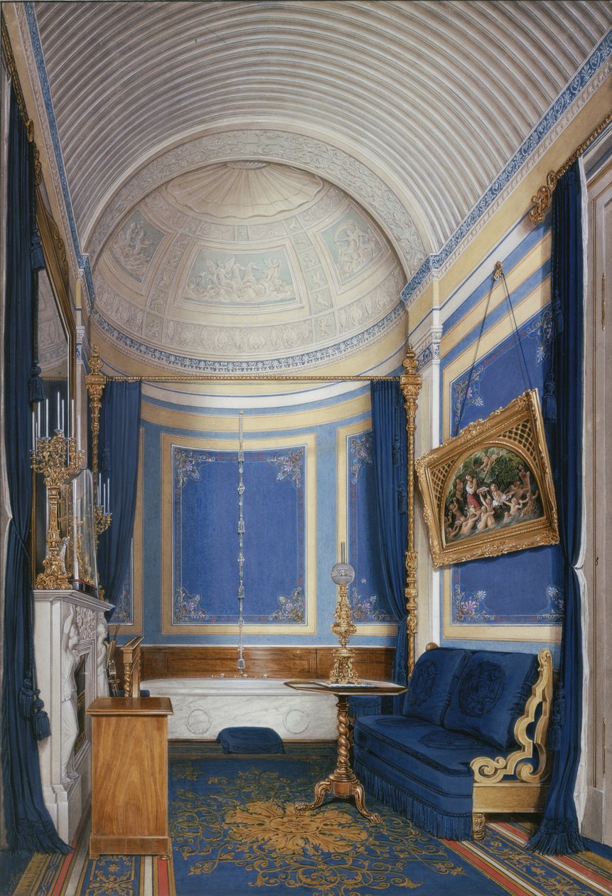 A Téli Palota belső terei. Mária Alekszandrovna császárné fürdőszobája, 1850-es évek alkotó: Eduard Hau