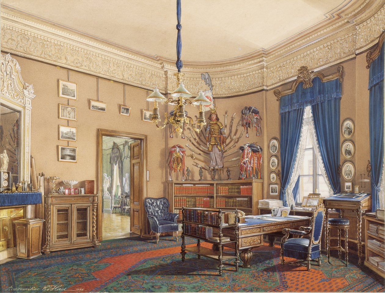 A Téli Palota belső terei. Nyikolaj Alekszandrovics koronaherceg tanulmánya, 1865 alkotó: Eduard Hau