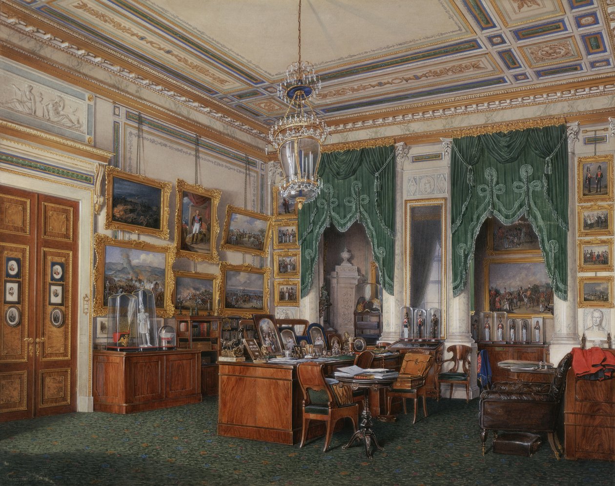 A Téli Palota belső terei. Sándor császár tanulmánya, 1857 alkotó: Eduard Hau