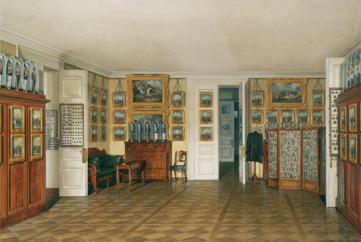 A Téli Palota belső terei. Sándor császár inasszobája, 1874 alkotó: Eduard Hau