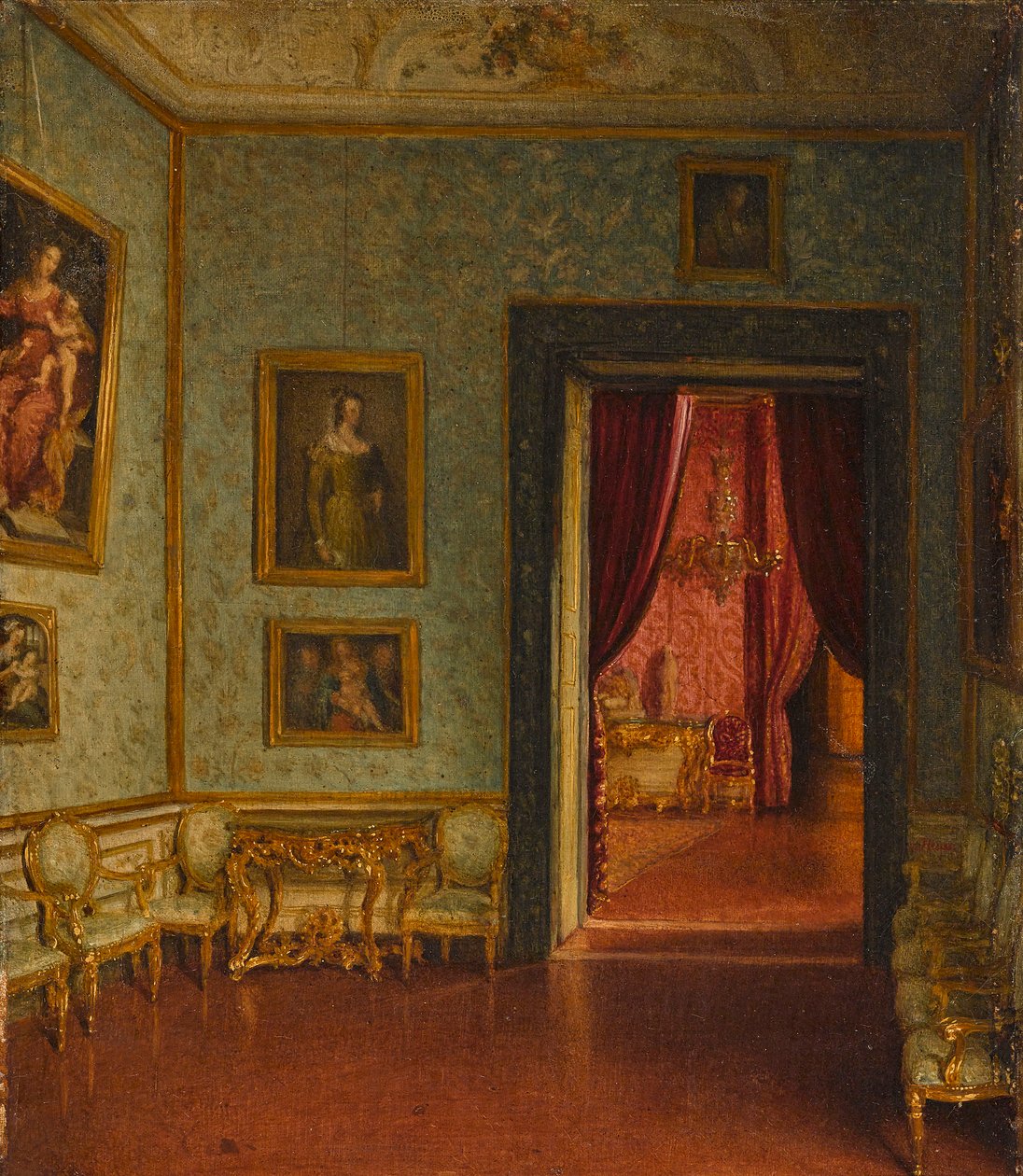 Colonna palota. Kilátás a Trónteremre. alkotó: Eduard Heuss