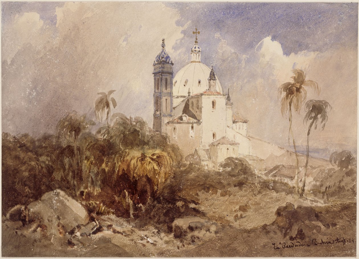 A La Piedade-templom látképe Salvadorban (Bahia) alkotó: Eduard Hildebrandt