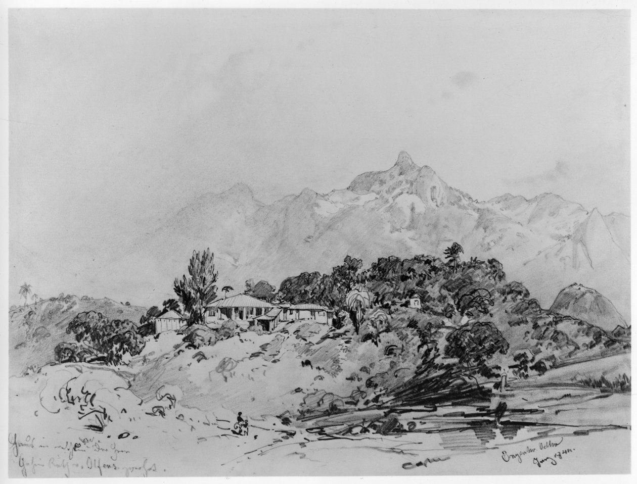 Villa látképe Engenho Velhóban, Rio de Janeiro közelében alkotó: Eduard Hildebrandt