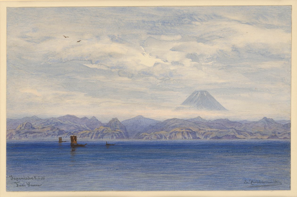 Japán tengerpart a Fudzsi-heggyel alkotó: Eduard Hildebrandt