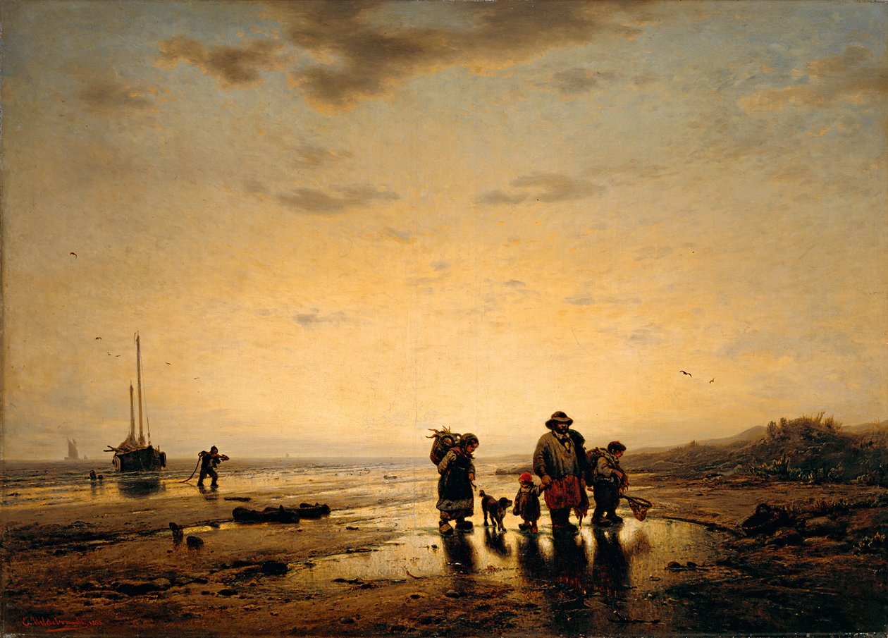 Tengerpart esti fényben alkotó: Eduard Hildebrandt