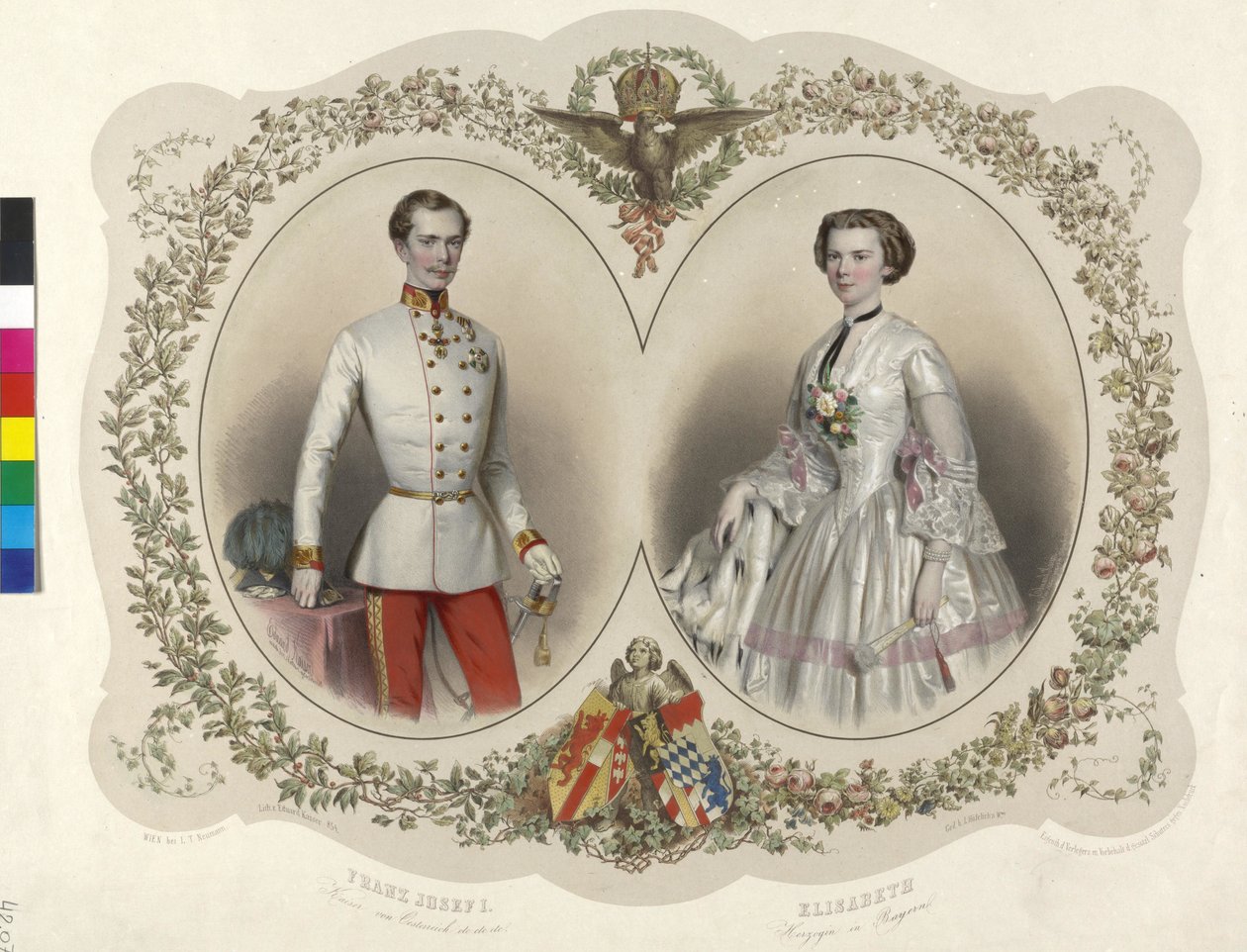 I. Ferenc József osztrák császár - Erzsébet, bajor hercegné alkotó: Eduard Kaiser