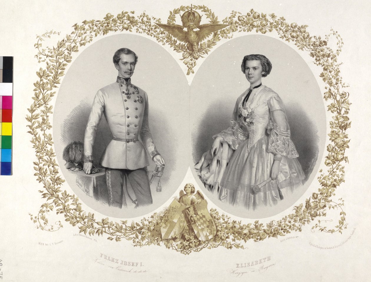 I. Ferenc József osztrák császár - Erzsébet, bajor hercegné alkotó: Eduard Kaiser