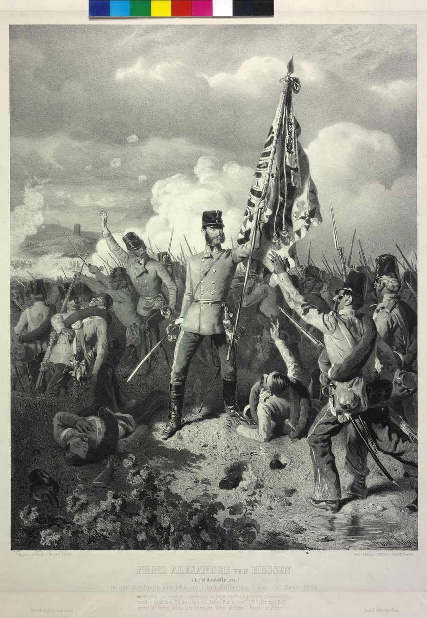 Alexander hesseni herceg k. k. tábornagy hadnagy a csatában a Mincio Solferinónál a 24-én. június 1859. alkotó: Eduard Kaiser