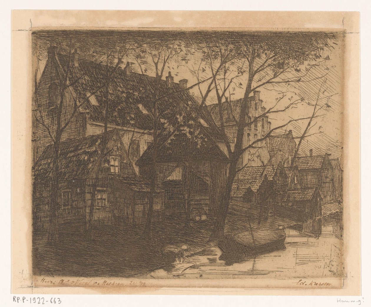 Házak háta a víz mentén alkotó: Eduard Karsen (signed by artist)