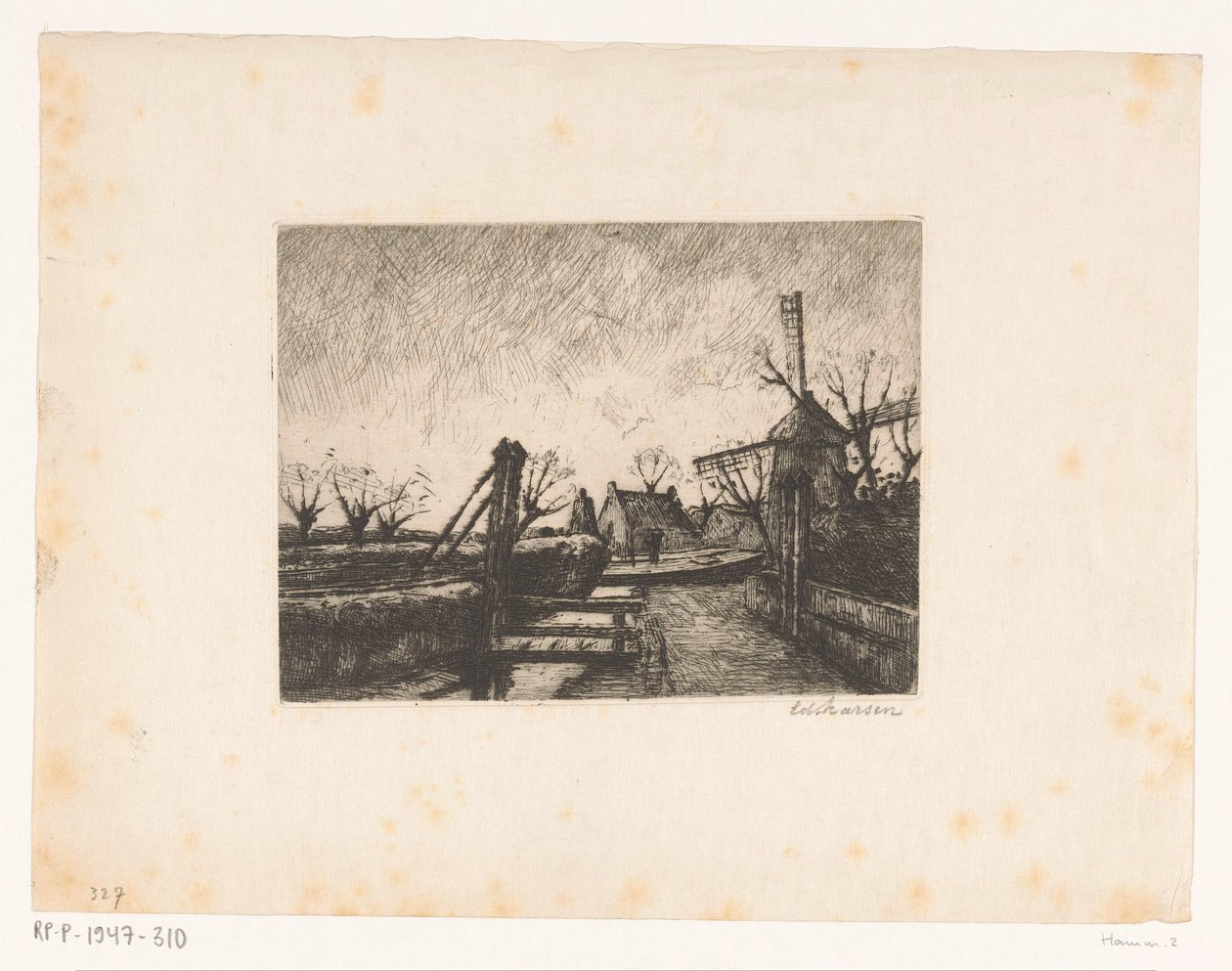 Út híddal az árok mentén alkotó: Eduard Karsen (signed by artist)
