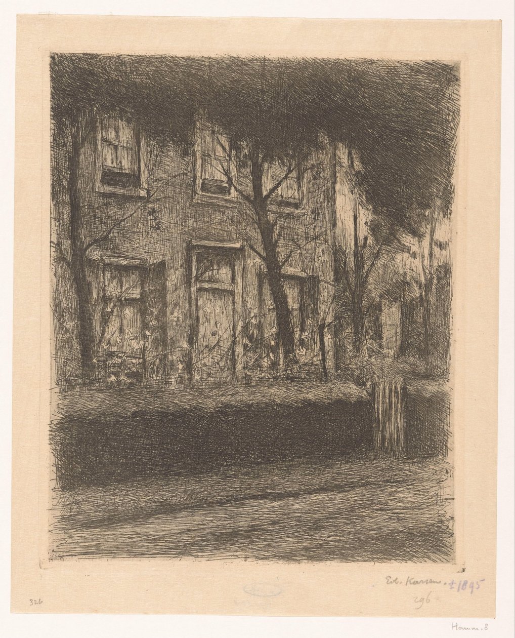 Egy ház előkertje sövénnyel alkotó: Eduard Karsen (signed by artist)