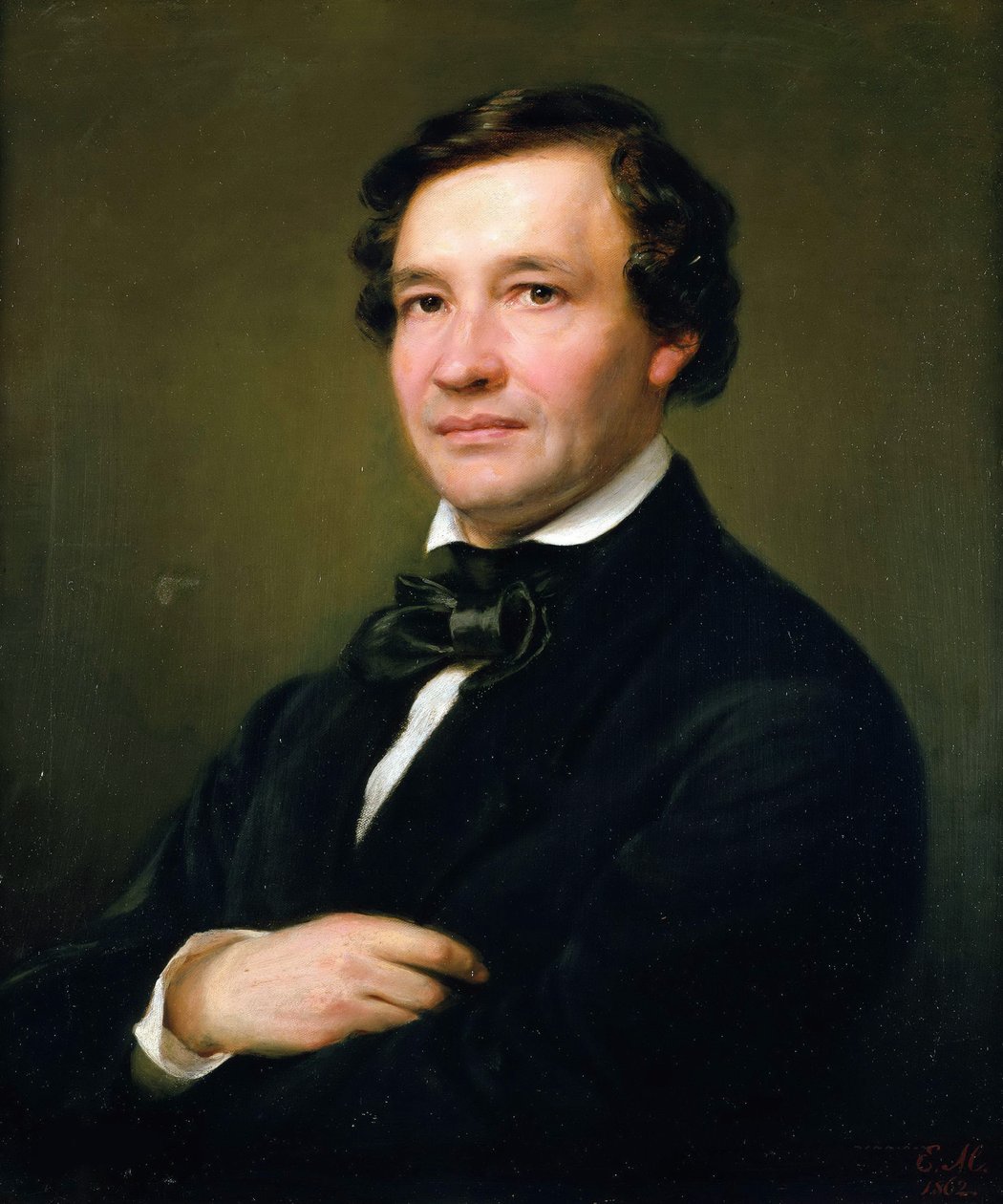 Wilhelm Taubert zongoraművész és zeneszerző portréja 1811-1891, 1862. alkotó: Eduard Magnus