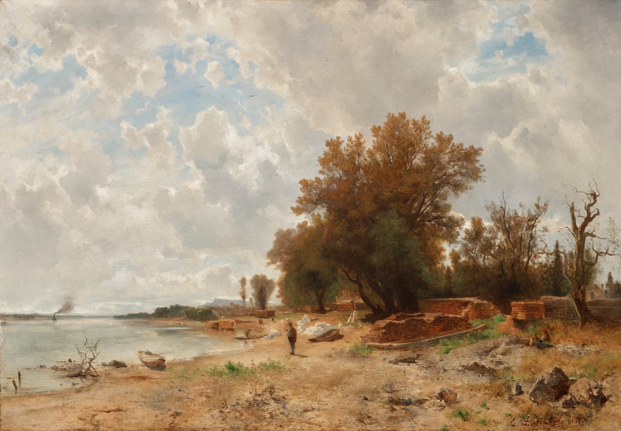 Duna-part a Práterben alkotó: Eduard Peithner von Lichtenfels