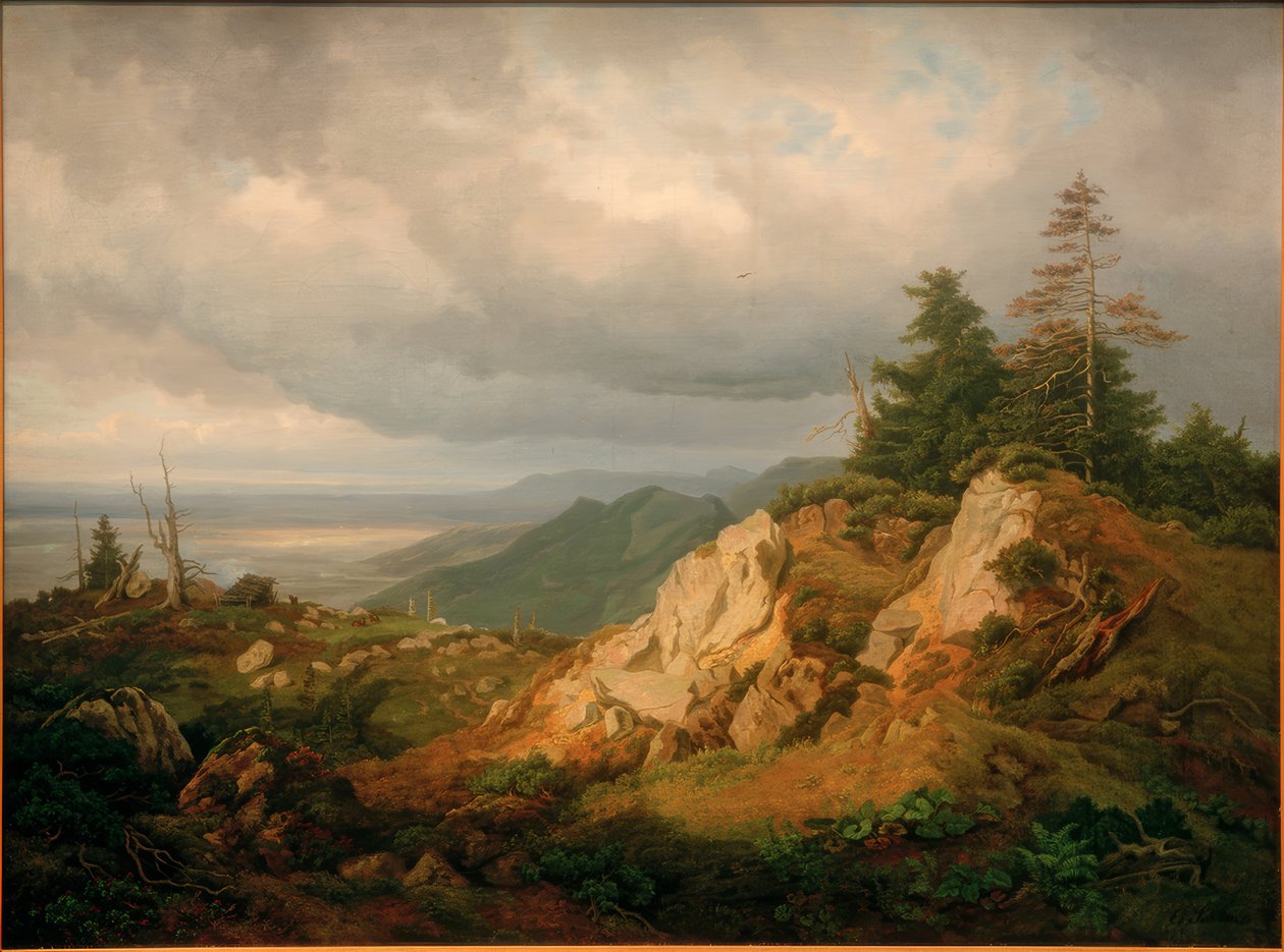 A Hohe Kampe-n, kilátással a Chiemsee-tóra alkotó: Eduard Schleich der Ältere