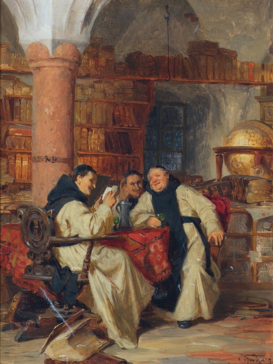 A kolostor könyvtárában alkotó: Eduard Theodor Ritter von Grützner