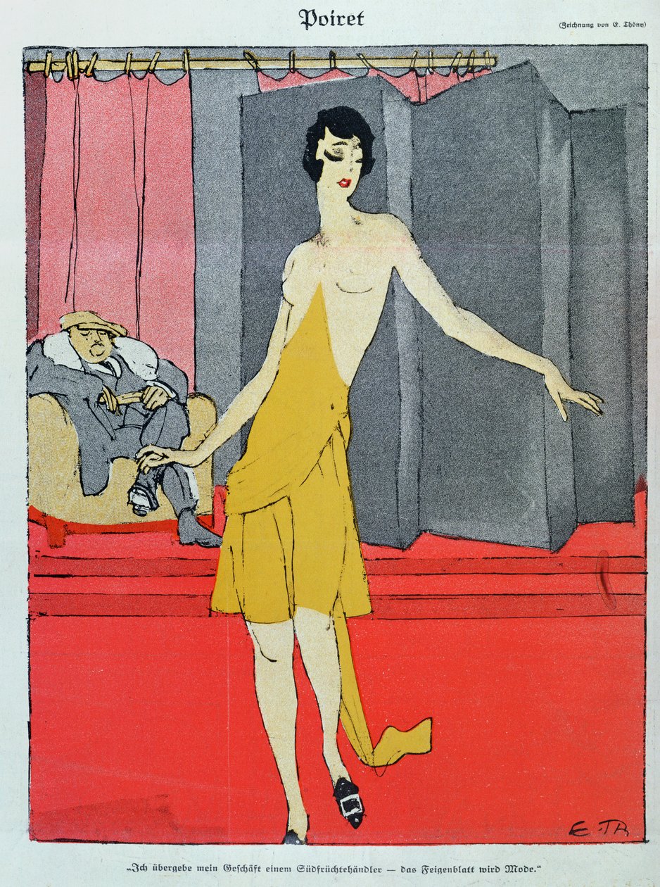 A Couturier-ben egy modell Paul Poiret-vel (1879-1944) a Simplicissimusból alkotó: Eduard Thöny
