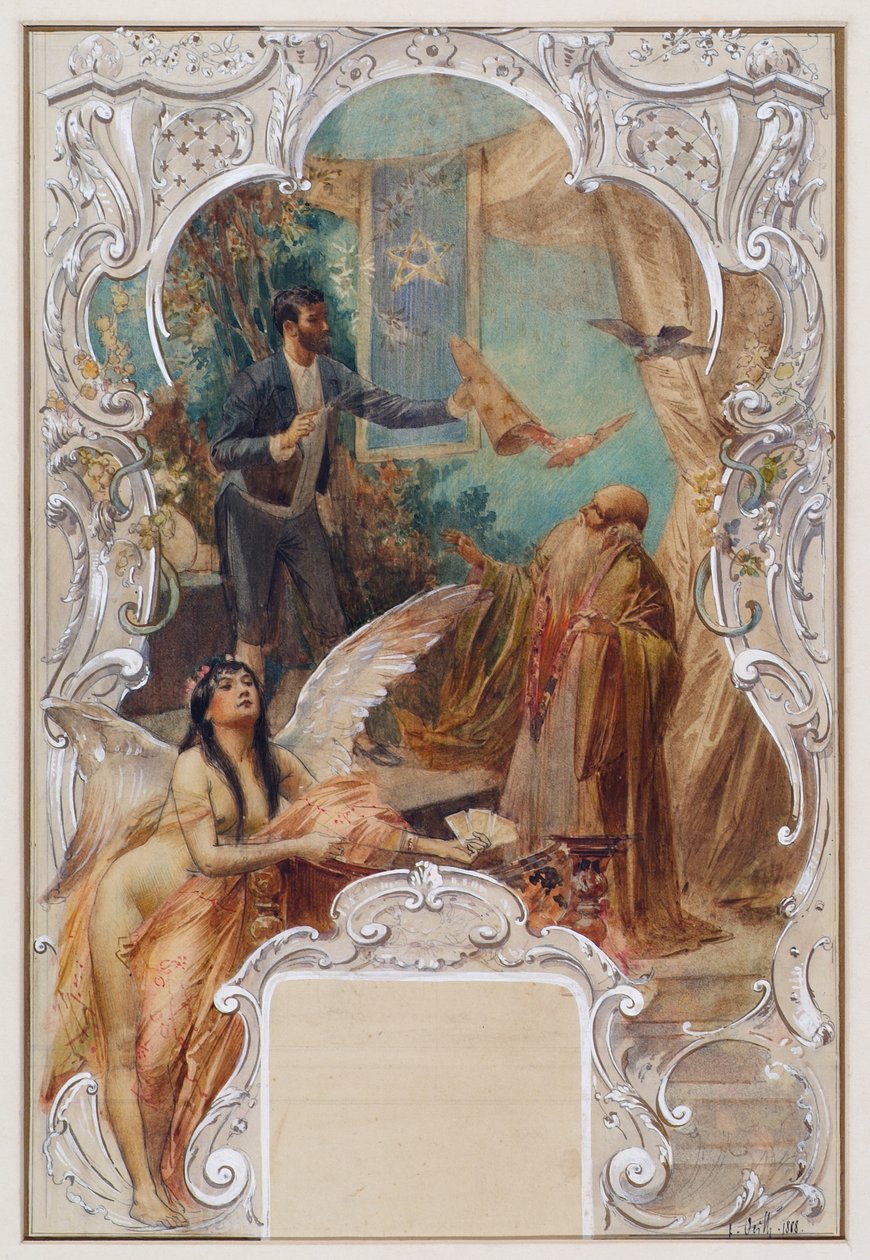 Varázsló (vázlat egy falfestményhez a Varieté Ronacherben, Bécsben) alkotó: Eduard Veith