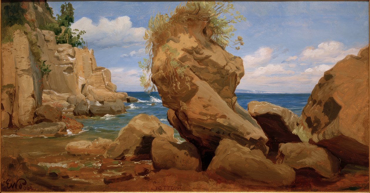 Tengerparti táj Sorrento közelében alkotó: Eduard Wilhelm Pose