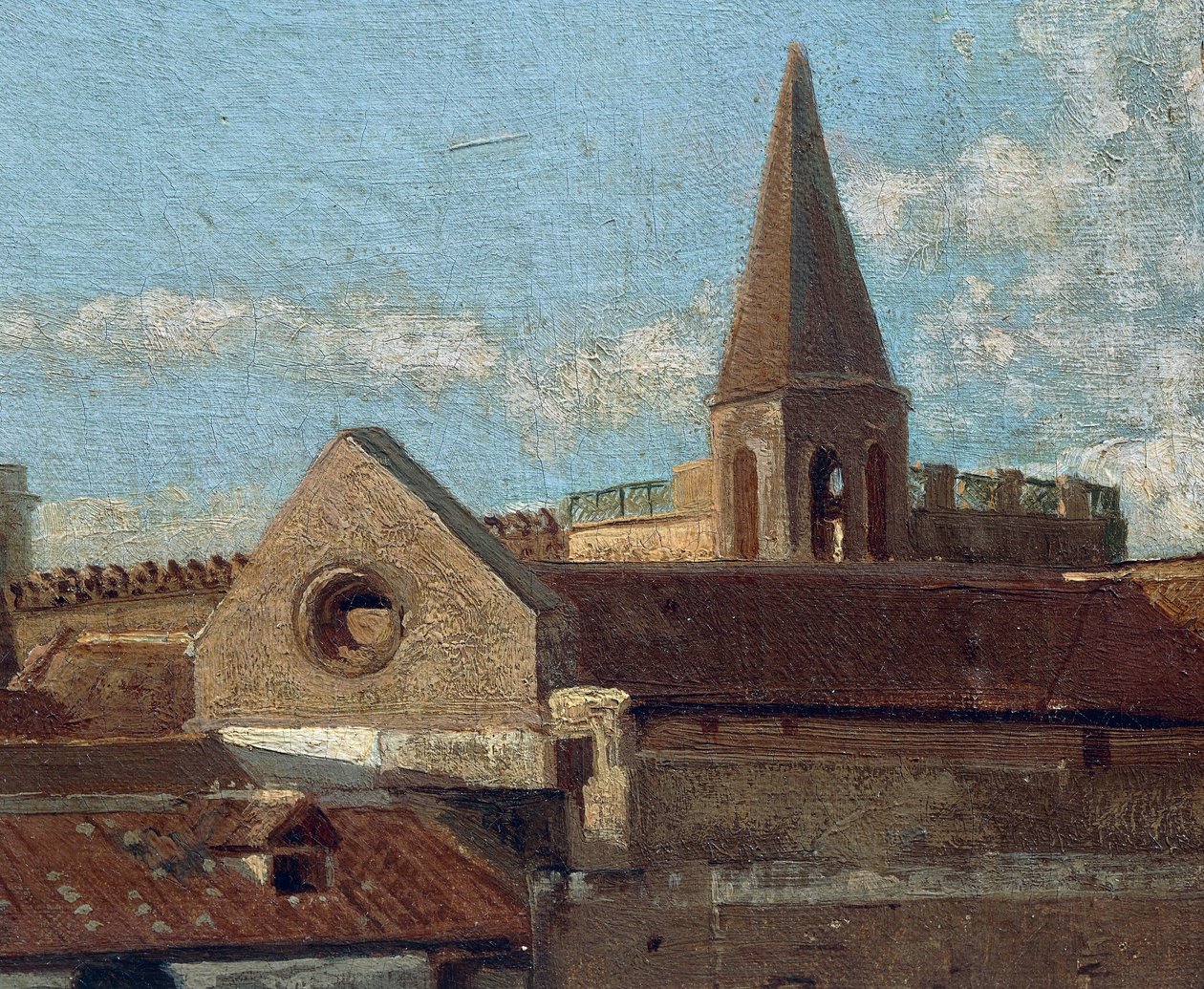 A terasz, Edoardo Dalbono (1841-1915), olaj, panel, 45x30 cm. Részlet. alkotó: Eduardo Dalbono