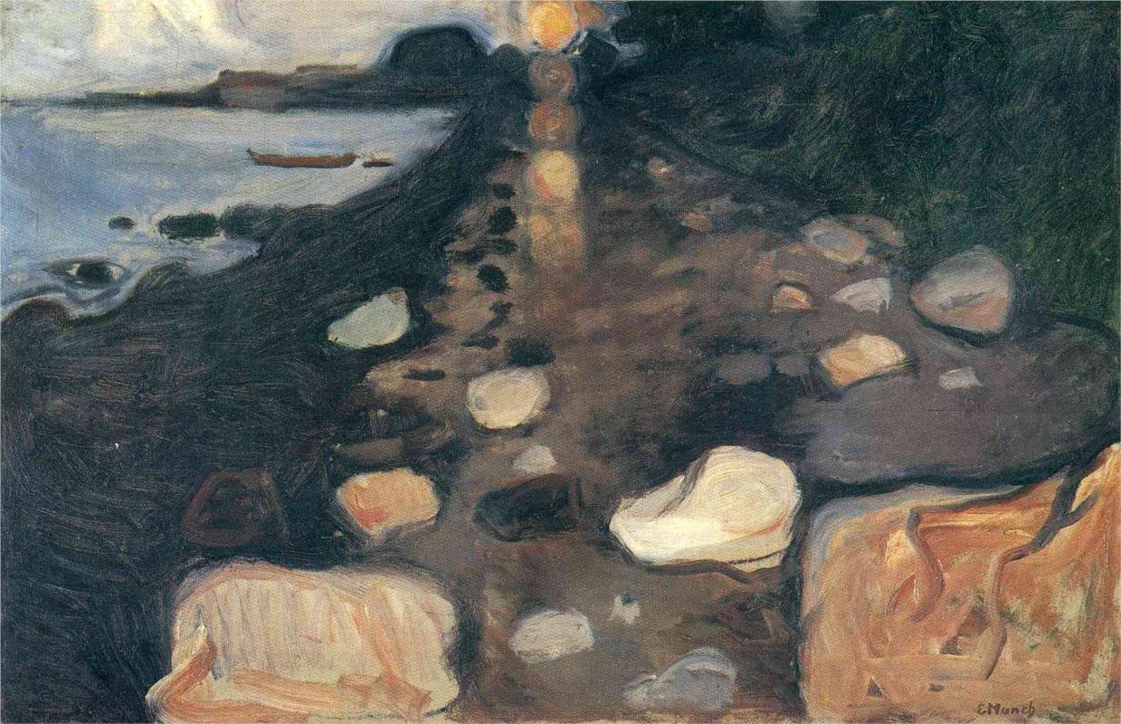 Holdfény a tengerparton alkotó: Edvard Munch
