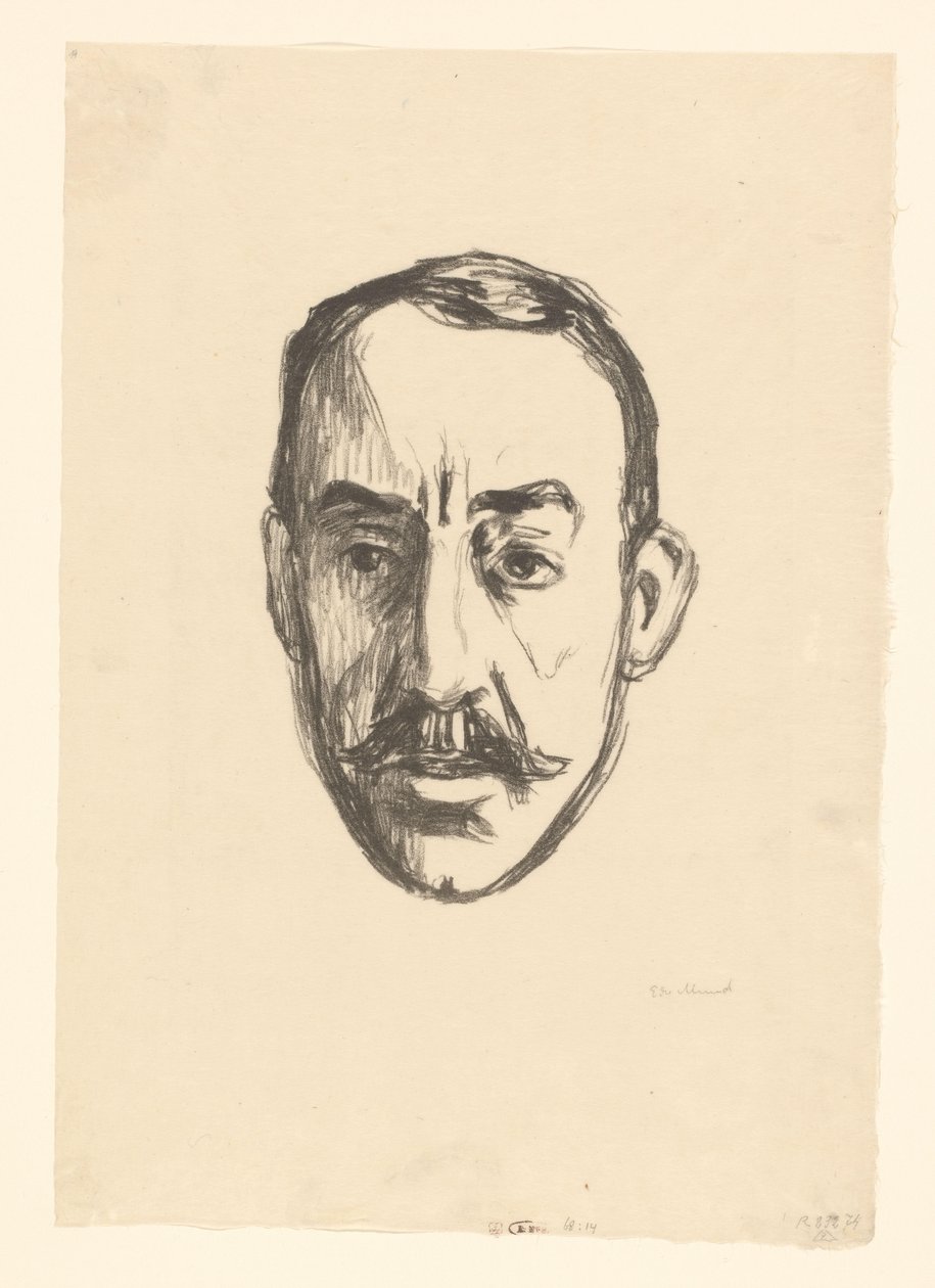 Henry van de Velde portréja Henry van de Velde (eredeti cím) alkotó: Edvard Munch (signed by artist)