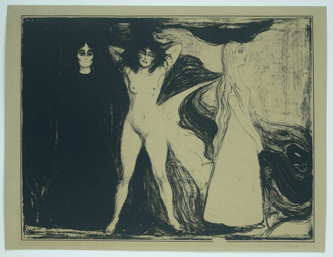 Nők három szakaszban (eredeti cím) Nő (szfinx) (eredeti cím) alkotó: Edvard Munch (signed by artist)