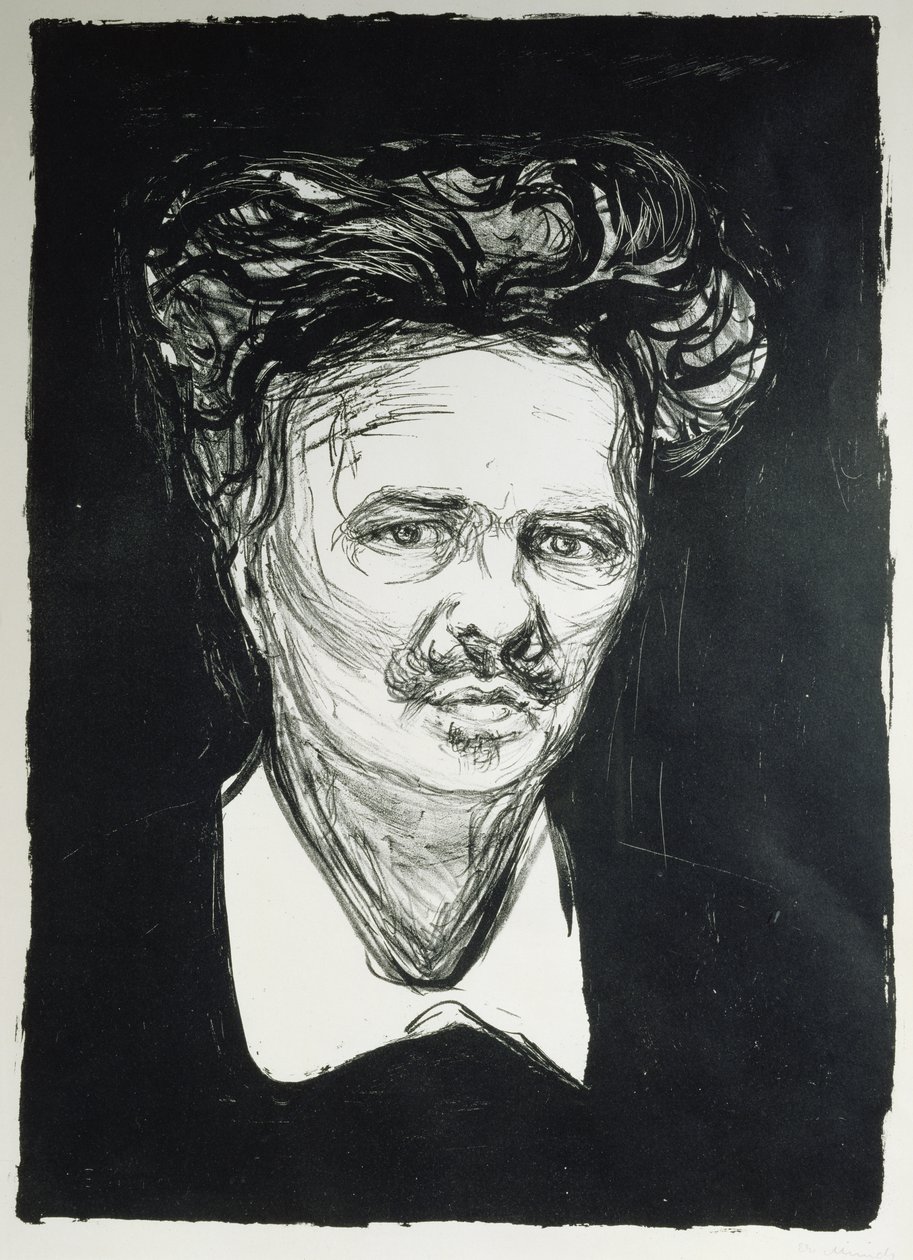 August Strindberg (litho) alkotó: Edvard Munch