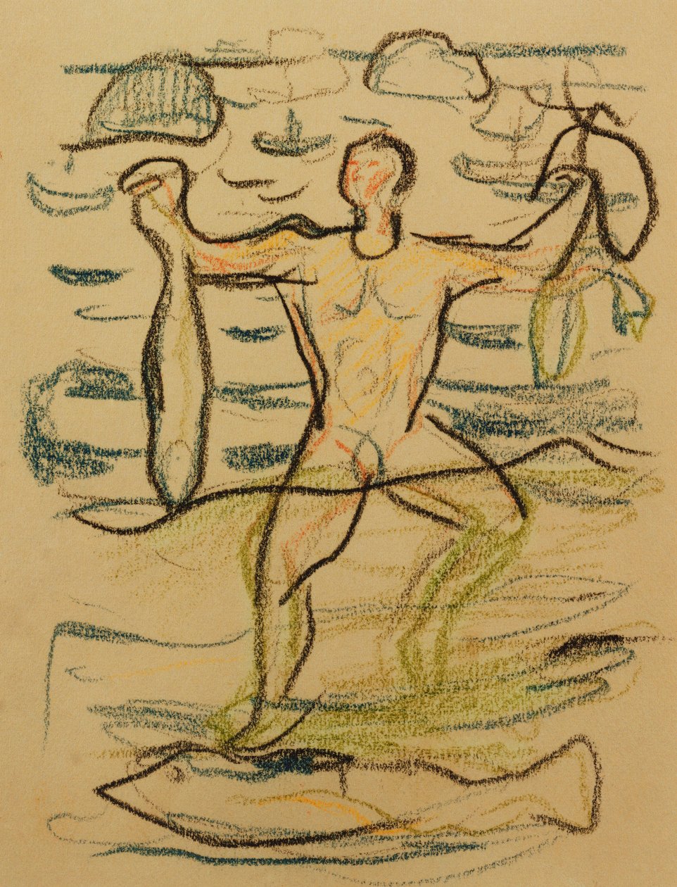 Fürdő halal, c. 1915-20 (színes kréták) alkotó: Edvard Munch
