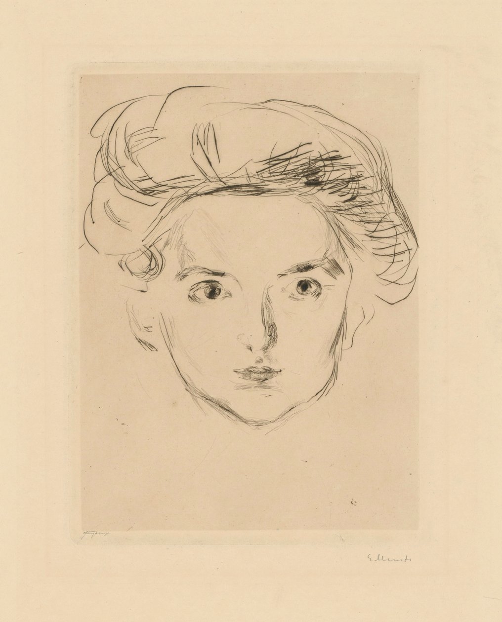 Berlini kokott (lányfej) alkotó: Edvard Munch
