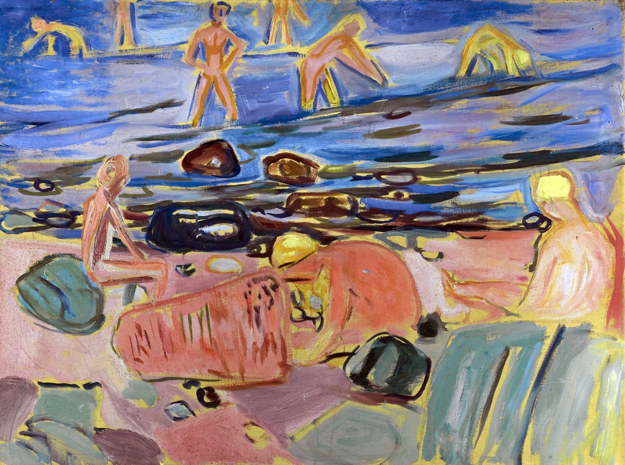 Garcons se baignant – Boys bathing par Munch, Edvard (1863-1944). Olaj, vászon, mérete: 68x90 alkotó: Edvard Munch