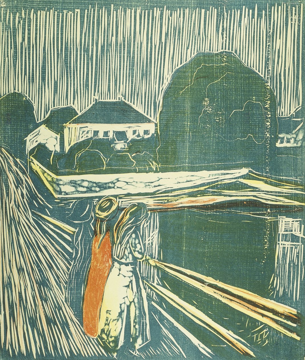 Lányok a hídon; lány a hídon alkotó: Edvard Munch
