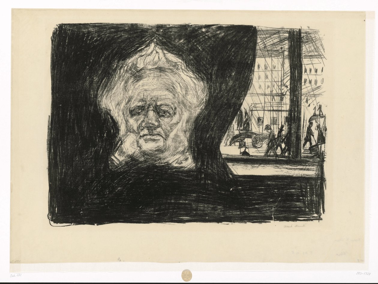 Henrik Ibsen a Grand Hotel kávézójában alkotó: Edvard Munch