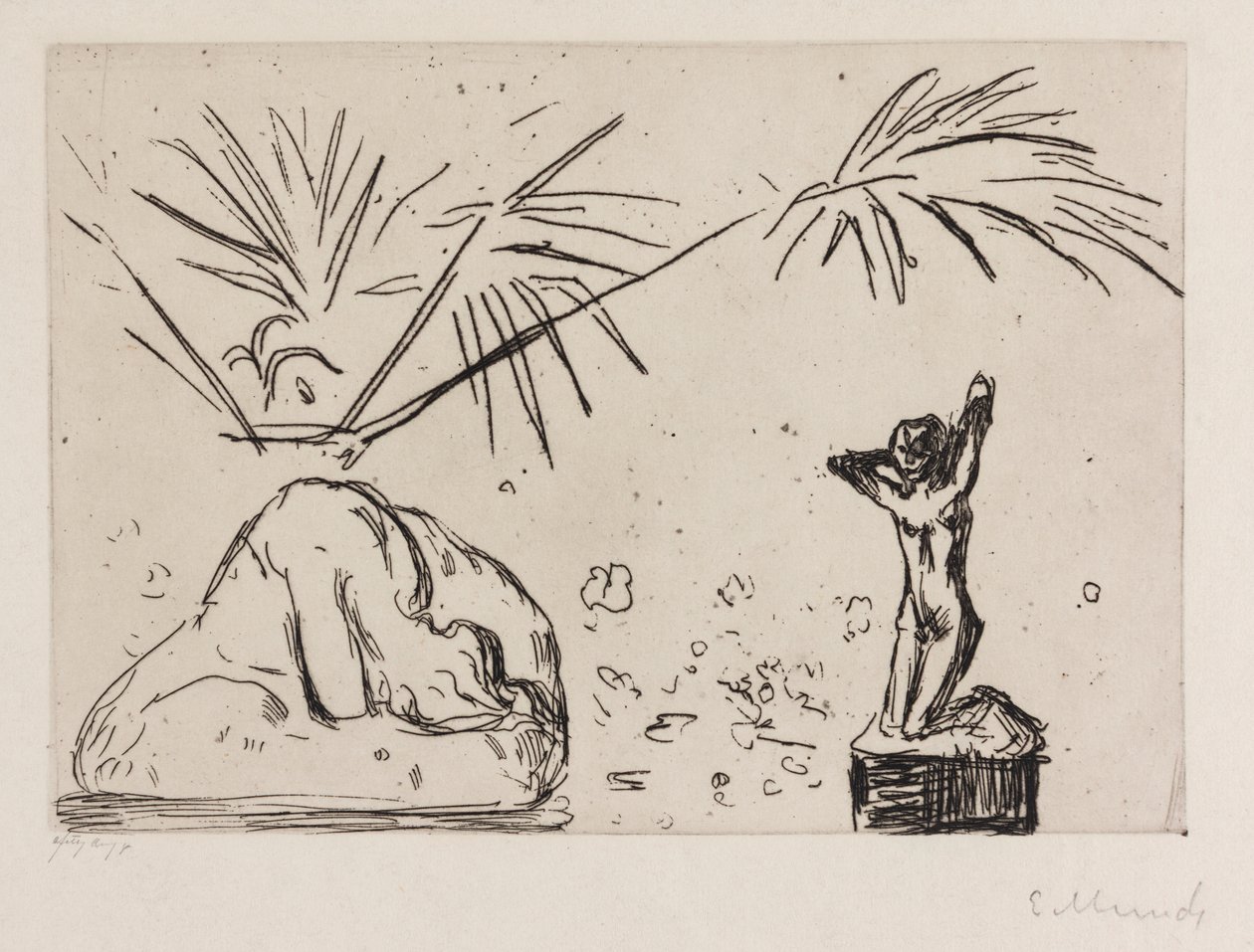 Belső tér dombornyomott díszekkel alkotó: Edvard Munch
